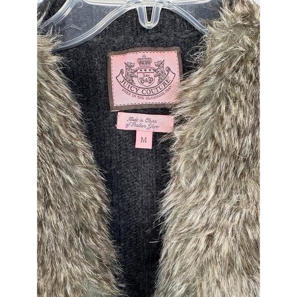 Vintage Y2K Juicy Couture Cashmere and Wool Faux Fur Sweater Vest Size M - Picture 2 of 8